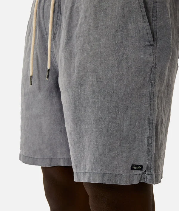 Men's high - waisted swim shorts with UPF protection for beach vacationsIndustrie - The Marina Linen Short - OD Mid Indigo Men's high - waisted swim shorts with UPF protection for beach vacationsIndustrie - The Marina Linen Short - OD Mid Indigo