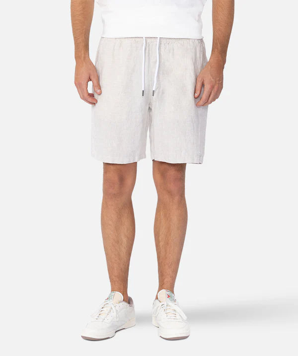 Men's distressed cotton shorts for a bohemian - inspired styleIndustrie - The Marina Linen Short - Sand Men's distressed cotton shorts for a bohemian - inspired styleIndustrie - The Marina Linen Short - Sand
