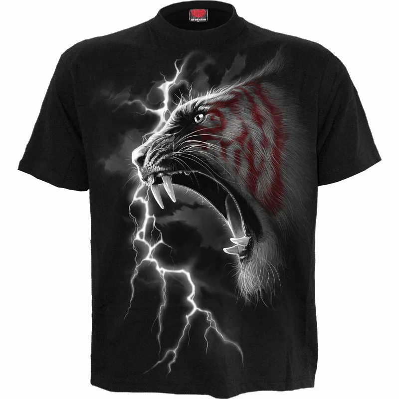 Men's button - front t - shirts with a unique artistic printMARK OF THE TIGER - T-Shirt Black Men's button - front t - shirts with a unique artistic printMARK OF THE TIGER - T-Shirt Black