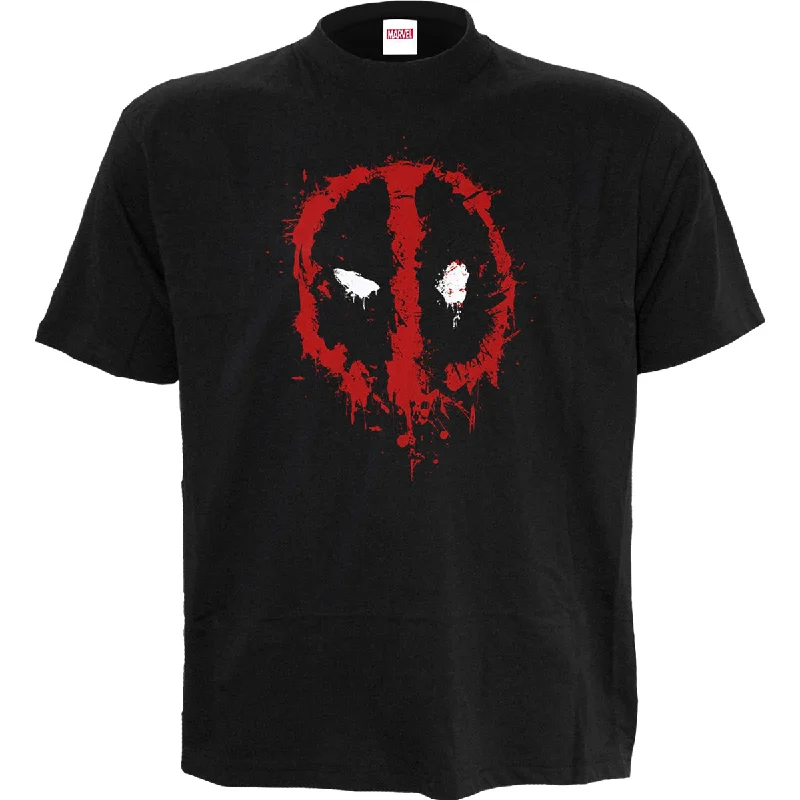 Men's thermal t - shirts with a high - neck design for cold weatherMARVEL DEADPOOL - SPLAT - Front Print T-Shirt Black Men's thermal t - shirts with a high - neck design for cold weatherMARVEL DEADPOOL - SPLAT - Front Print T-Shirt Black