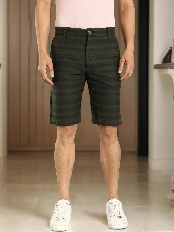 Men's zip - pocket canvas shorts for added functionality during travelMen Striped Cotton Shorts Men's zip - pocket canvas shorts for added functionality during travelMen Striped Cotton Shorts