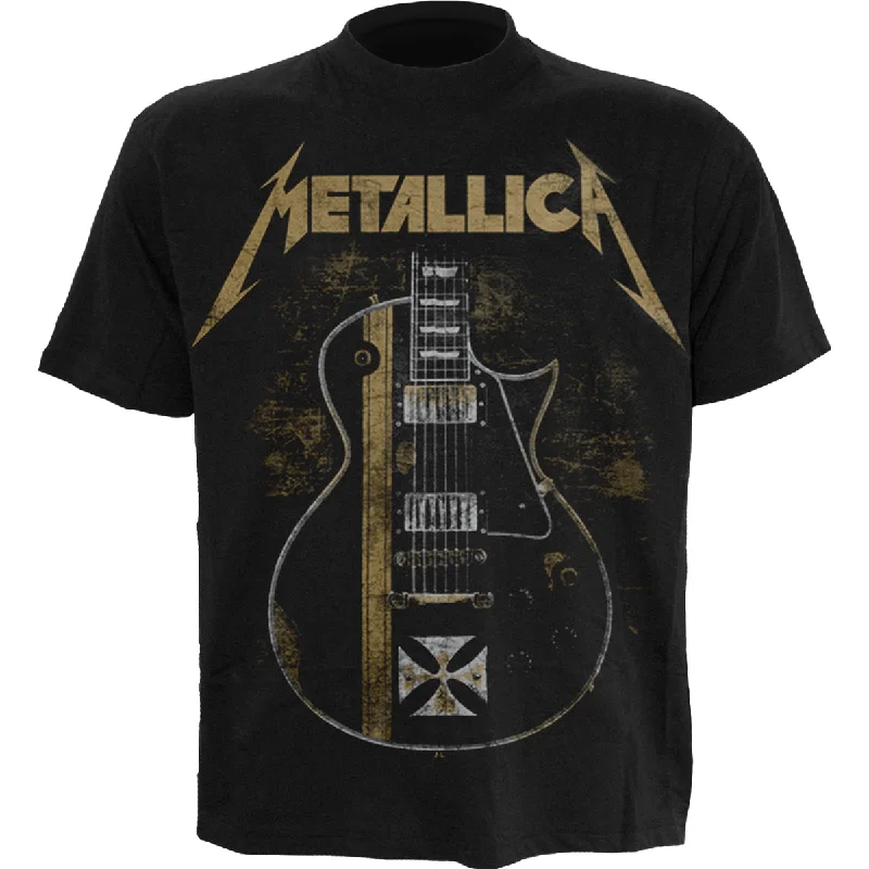 Men's moisture - wicking athletic t - shirts for intense workoutsMETALLICA - HETFIELD IRON CROSS - Front Print T-Shirt Black Men's moisture - wicking athletic t - shirts for intense workoutsMETALLICA - HETFIELD IRON CROSS - Front Print T-Shirt Black
