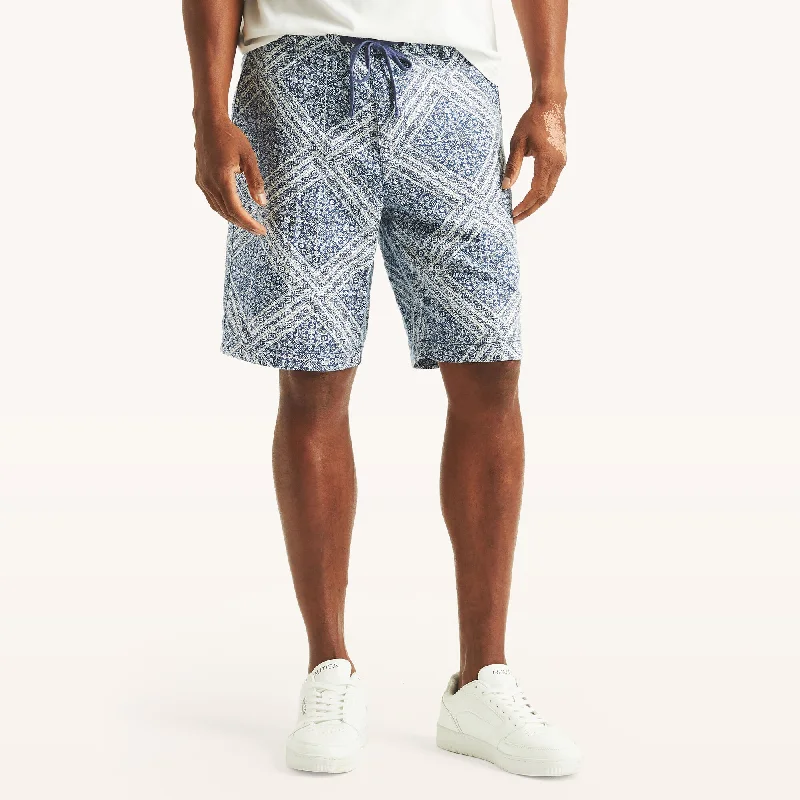 Men's checkered pattern wool shorts for a stylish winter layering optionNautica 8.5" Printed Linen Short Men's checkered pattern wool shorts for a stylish winter layering optionNautica 8.5" Printed Linen Short