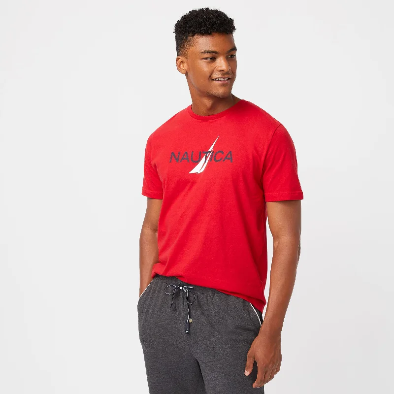 Men's printed Hawaiian t - shirts for tropical vacationsNautica Mens Logo Graphic Sleep T-Shirt Men's printed Hawaiian t - shirts for tropical vacationsNautica Mens Logo Graphic Sleep T-Shirt