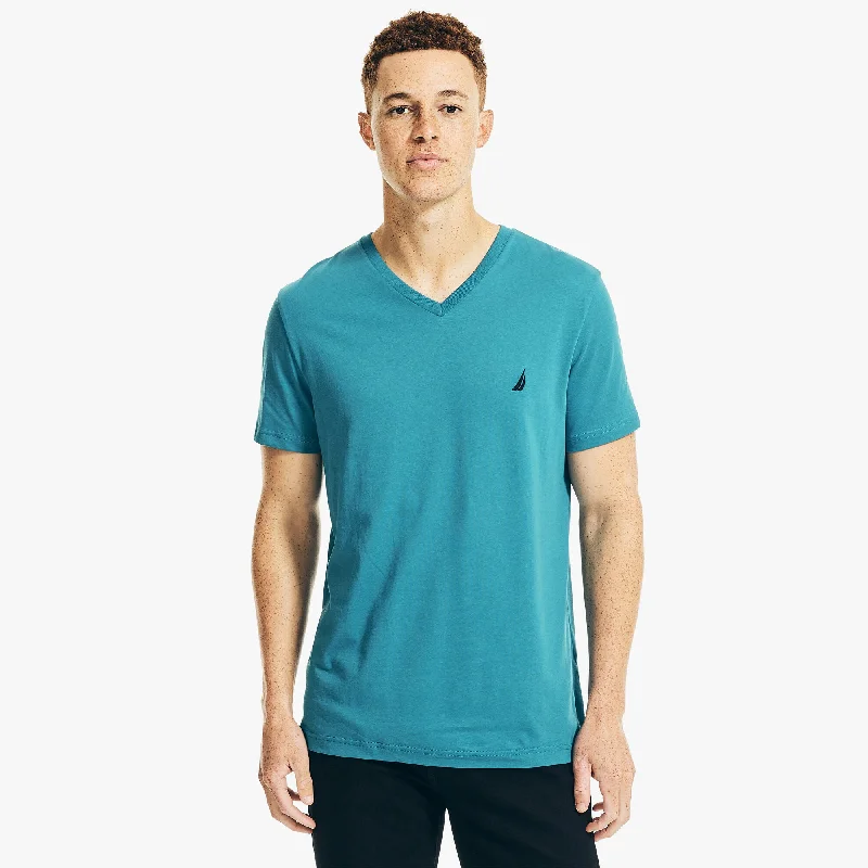 Men's slim - fit graphic t - shirts with vintage rock band printsNautica Mens Premium Cotton V-Neck T-Shirt Men's slim - fit graphic t - shirts with vintage rock band printsNautica Mens Premium Cotton V-Neck T-Shirt