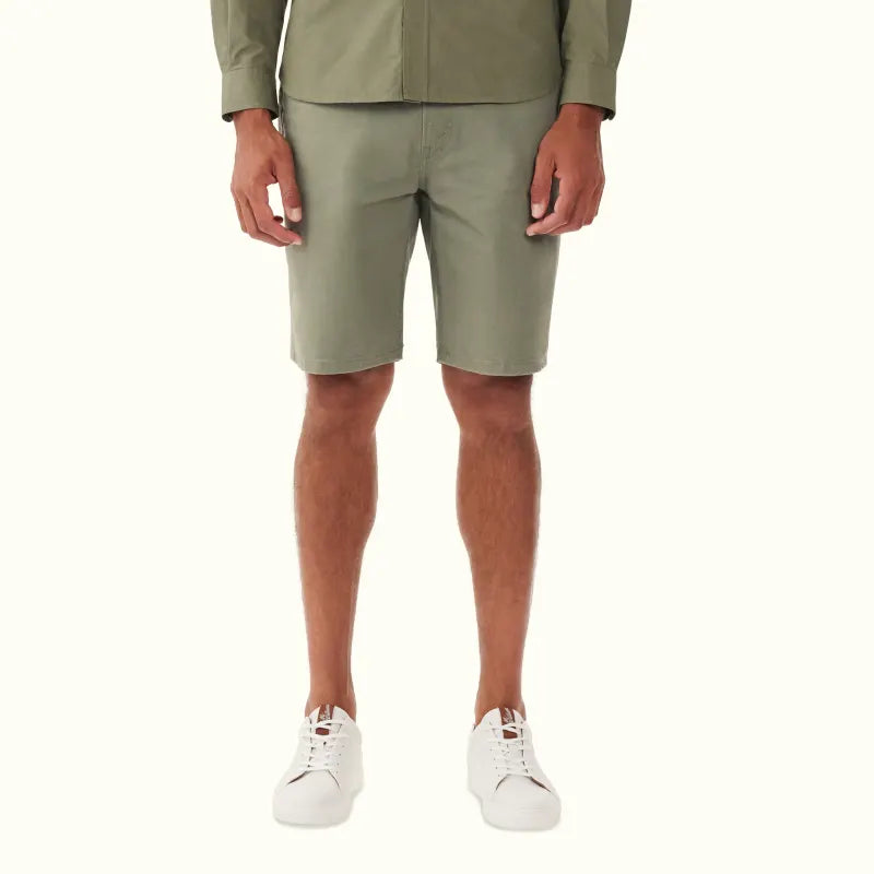 Men's flat - front chino shorts for semi - formal summer eventsNicholson Short - Olive Men's flat - front chino shorts for semi - formal summer eventsNicholson Short - Olive