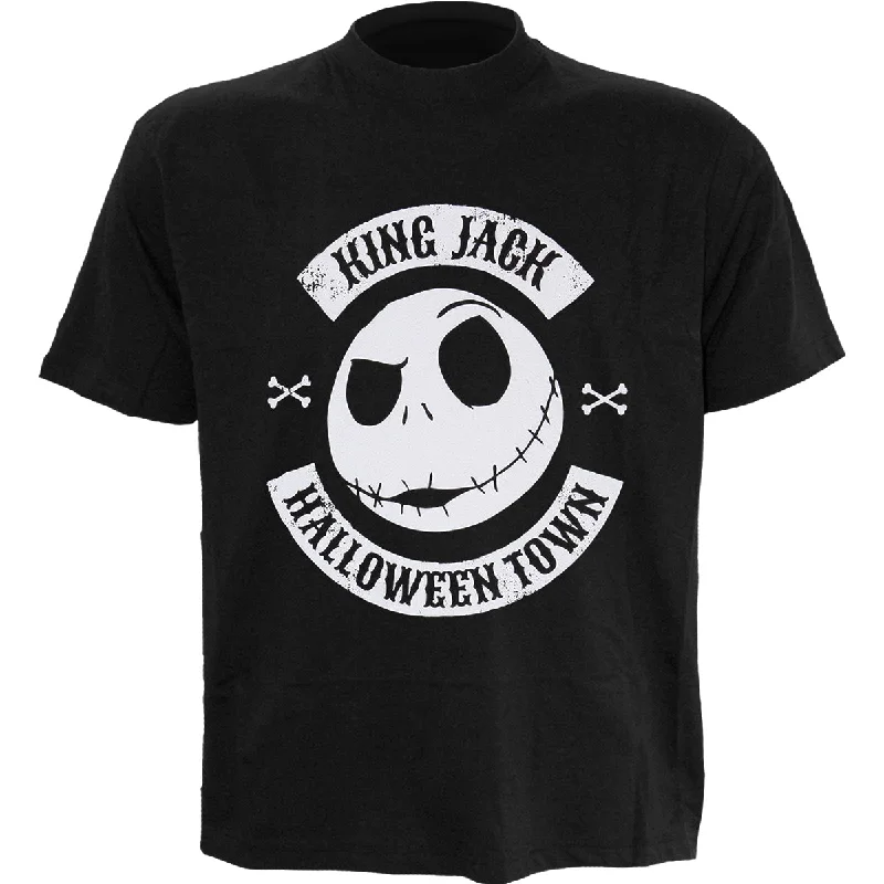 Men's slim - fit graphic t - shirts with vintage rock band printsNIGHTMARE BEFORE CHRISTMAS - JACK CREST - Front Print T-Shirt Black Men's slim - fit graphic t - shirts with vintage rock band printsNIGHTMARE BEFORE CHRISTMAS - JACK CREST - Front Print T-Shirt Black