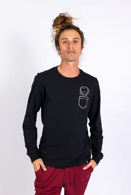 Men's plus - size pocket t - shirts with a classic lookPLUS ONE - Black Long Sleeve T-Shirt Men's plus - size pocket t - shirts with a classic lookPLUS ONE - Black Long Sleeve T-Shirt