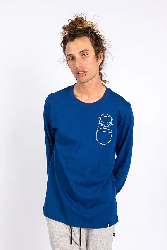 Men's plus - size pocket t - shirts with a classic lookPLUS ONE - Indigo Long Sleeve T-Shirt Men's plus - size pocket t - shirts with a classic lookPLUS ONE - Indigo Long Sleeve T-Shirt