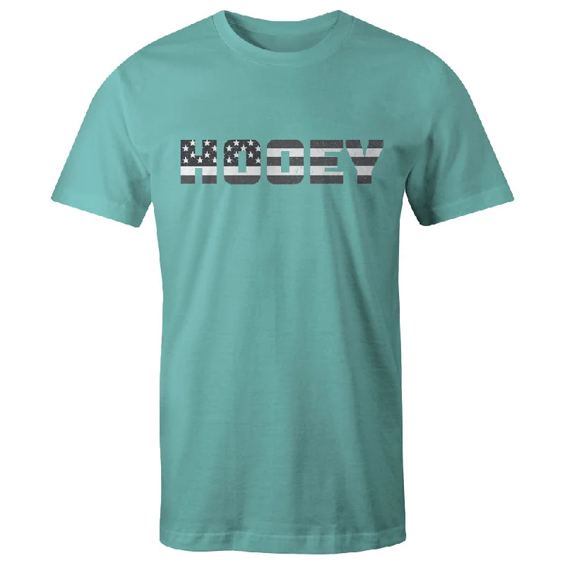 Men's ribbed t - shirts with a textured finish for added style"Patriot" Turquoise w/Grey/White Flag Logo Men's ribbed t - shirts with a textured finish for added style"Patriot" Turquoise w/Grey/White Flag Logo