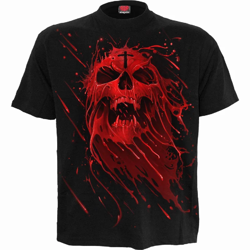 Men's distressed denim - look t - shirts with a rugged appealPURE BLOOD - T-Shirt Black Men's distressed denim - look t - shirts with a rugged appealPURE BLOOD - T-Shirt Black