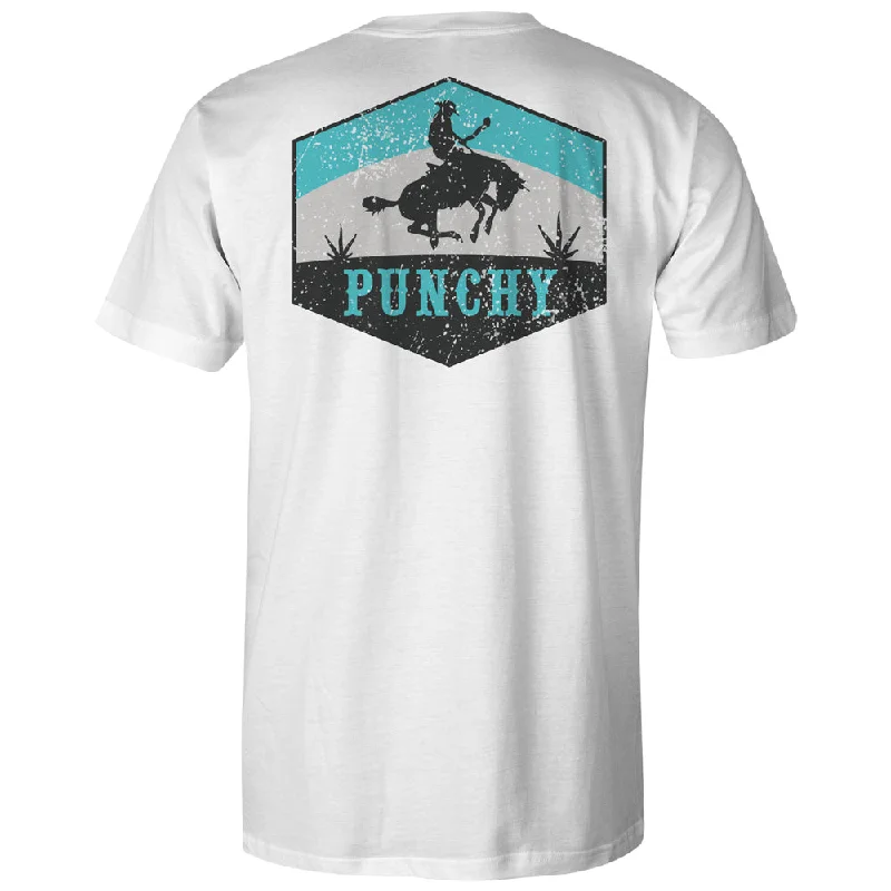 Men's UV - protection t - shirts for outdoor activities in the sun"Ranchero" White w/Turquoise/Black Logo T-shirt Men's UV - protection t - shirts for outdoor activities in the sun"Ranchero" White w/Turquoise/Black Logo T-shirt