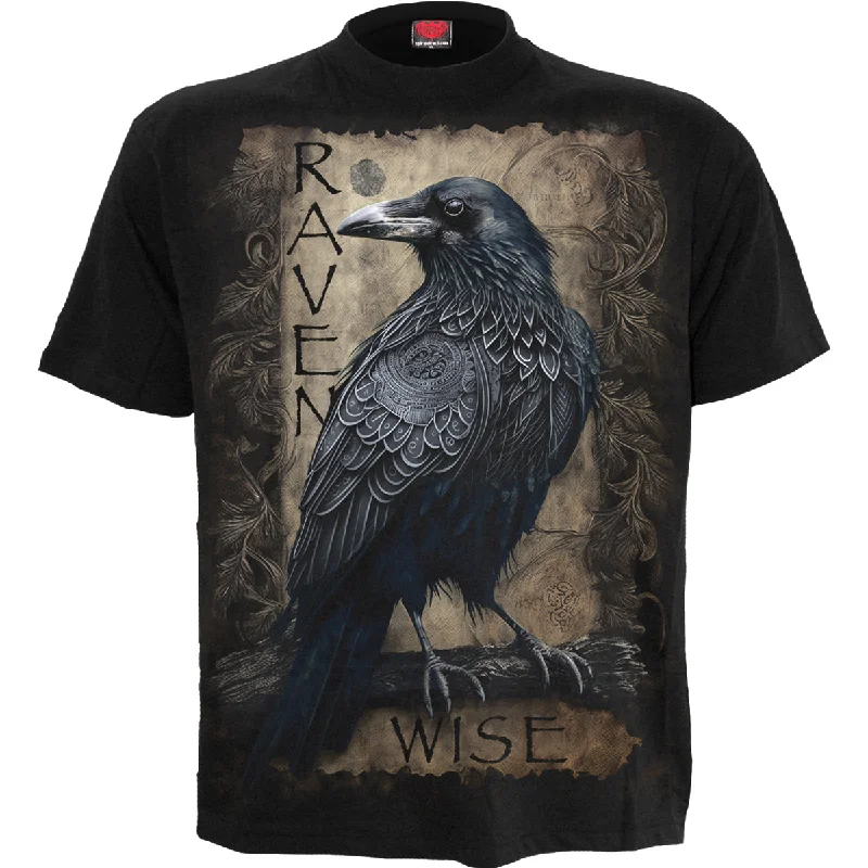 Men's eco - friendly recycled t - shirts for sustainable fashion choicesRAVEN WISE - T-Shirt Black Men's eco - friendly recycled t - shirts for sustainable fashion choicesRAVEN WISE - T-Shirt Black