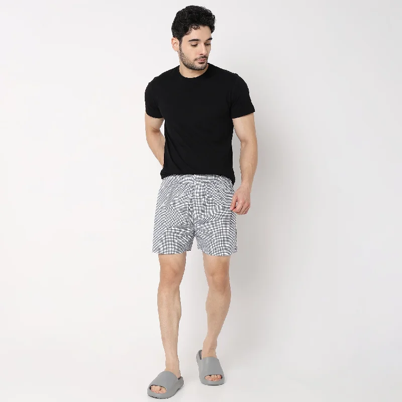 Men's elastic waistband lounge shorts for lazy weekends at homeMid Rise Boxers Shorts Men's elastic waistband lounge shorts for lazy weekends at homeMid Rise Boxers Shorts