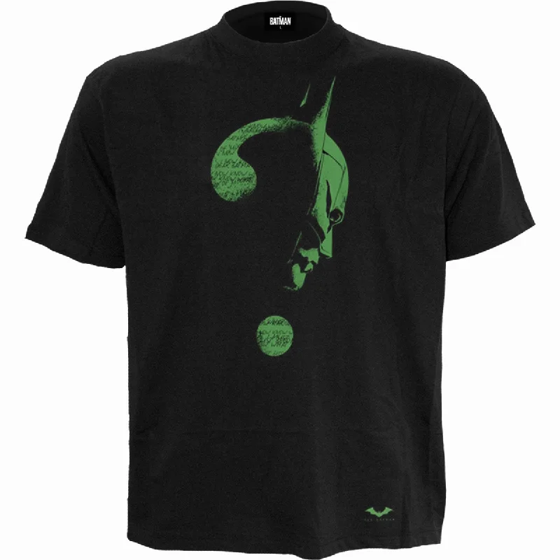 Men's short - sleeve linen t - shirts for summer beach outingsRIDDLER - GLOW IN THE DARK LOGO - Front Print T-Shirt Black Men's short - sleeve linen t - shirts for summer beach outingsRIDDLER - GLOW IN THE DARK LOGO - Front Print T-Shirt Black