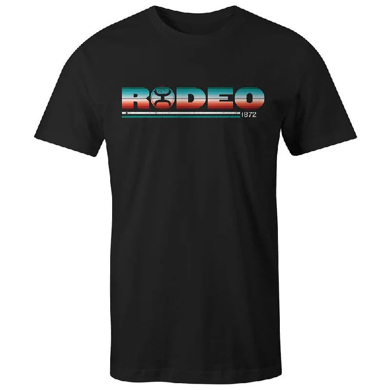 Men's antimicrobial t - shirts for odor - free freshness during travel"Rodeo" Black T-shirt w/Serape Men's antimicrobial t - shirts for odor - free freshness during travel"Rodeo" Black T-shirt w/Serape