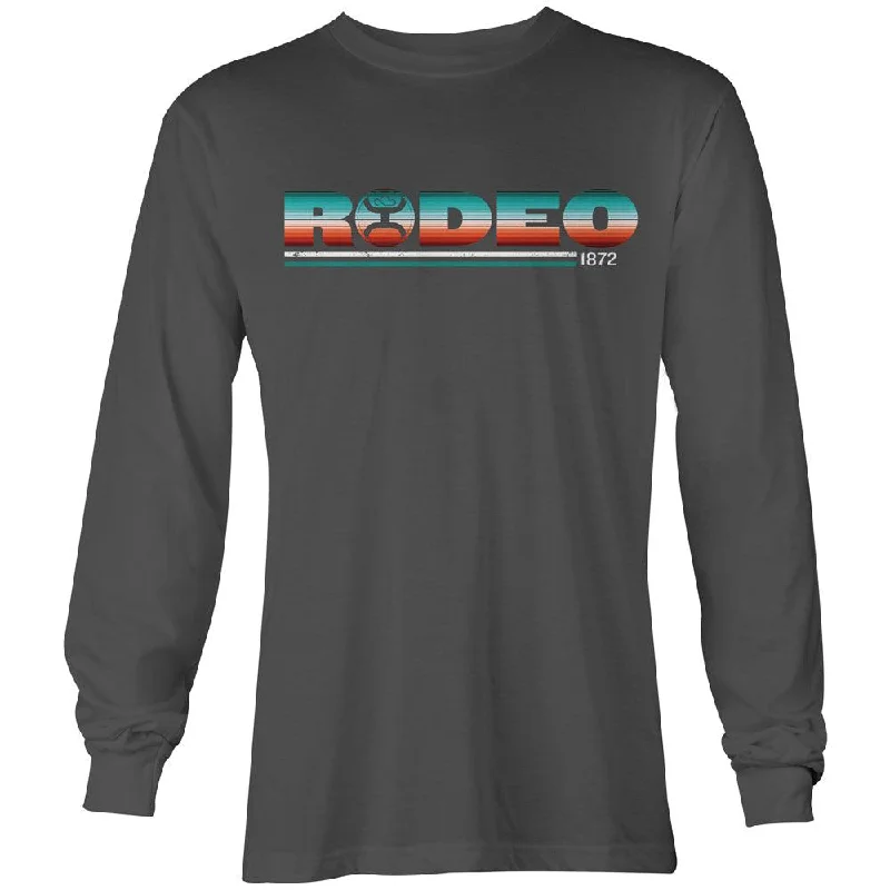 Men's eco - friendly recycled t - shirts for sustainable fashion choices"Rodeo" Grey Long Sleeve Men's eco - friendly recycled t - shirts for sustainable fashion choices"Rodeo" Grey Long Sleeve