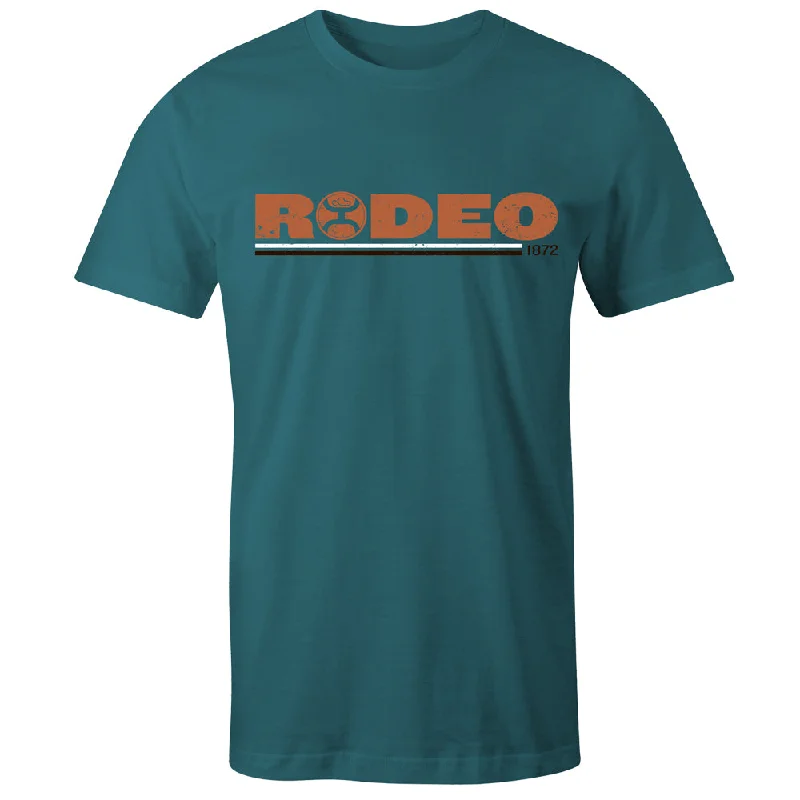 Men's polo t - shirts with a contrast collar for a preppy look"Rodeo" Teal Heather w/ Orange T-shirt Men's polo t - shirts with a contrast collar for a preppy look"Rodeo" Teal Heather w/ Orange T-shirt