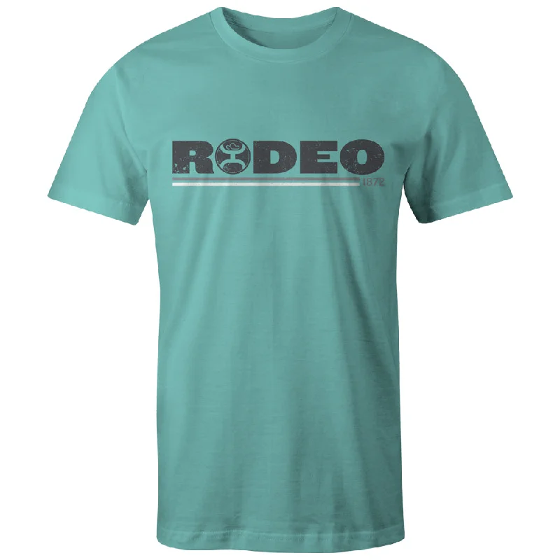 Men's moisture - wicking athletic t - shirts for intense workouts"Rodeo" Turquoise w/Grey/White Logo T-shirt Men's moisture - wicking athletic t - shirts for intense workouts"Rodeo" Turquoise w/Grey/White Logo T-shirt