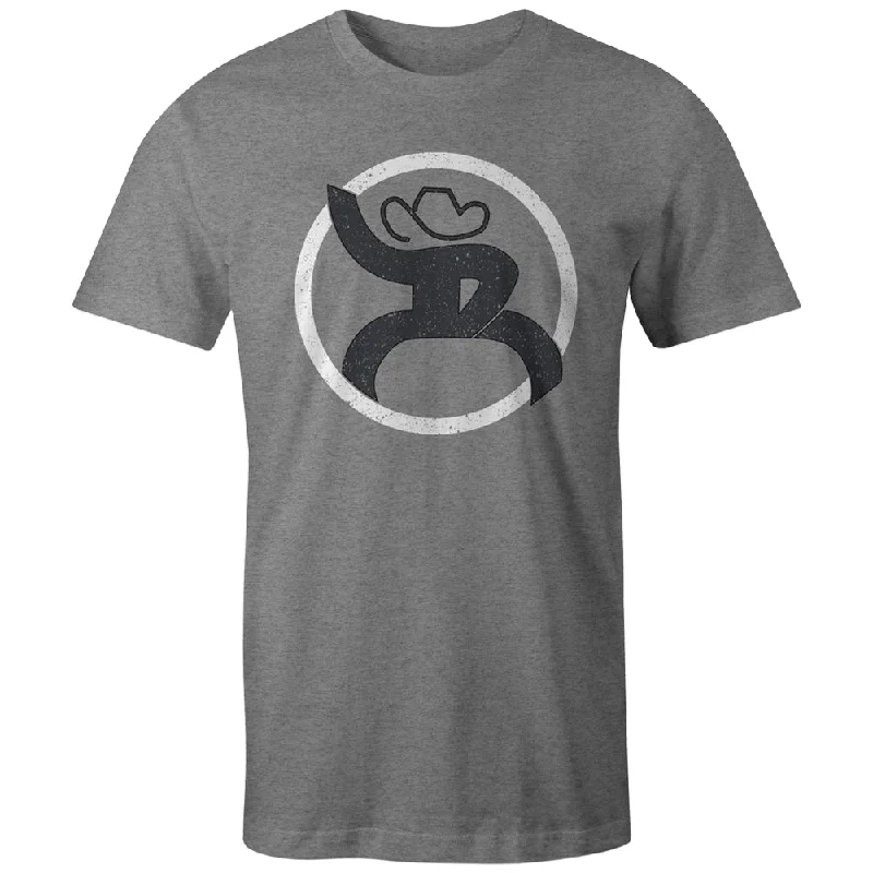 Men's antimicrobial t - shirts for odor - free freshness during travel"Roughy 2.0" Grey w/White/Charcoal Logo T-shirt Men's antimicrobial t - shirts for odor - free freshness during travel"Roughy 2.0" Grey w/White/Charcoal Logo T-shirt