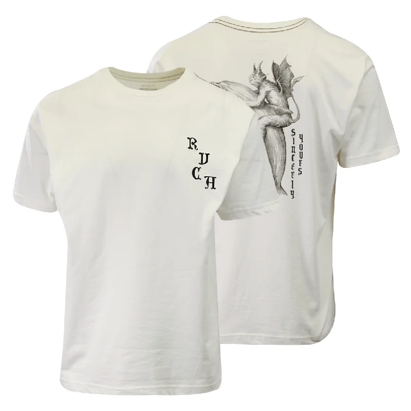 Men's organic cotton crew - neck t - shirts for everyday comfortRVCA Men's Cream Sincerely Yours The Balance Of Opposites S/S T-Shirt (S05) Men's organic cotton crew - neck t - shirts for everyday comfortRVCA Men's Cream Sincerely Yours The Balance Of Opposites S/S T-Shirt (S05)
