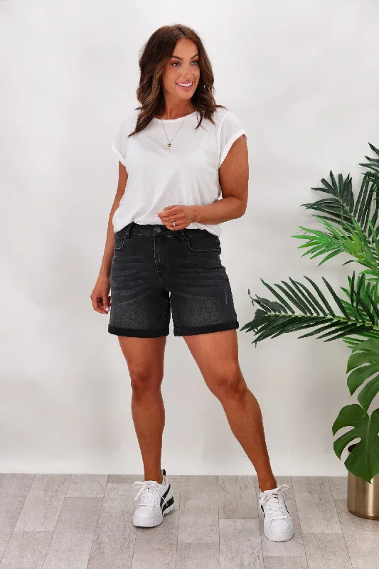 Men's pastel - colored cotton shorts for a spring - friendly outfitShine On Label Kylo Distressed Denim Short Black Men's pastel - colored cotton shorts for a spring - friendly outfitShine On Label Kylo Distressed Denim Short Black
