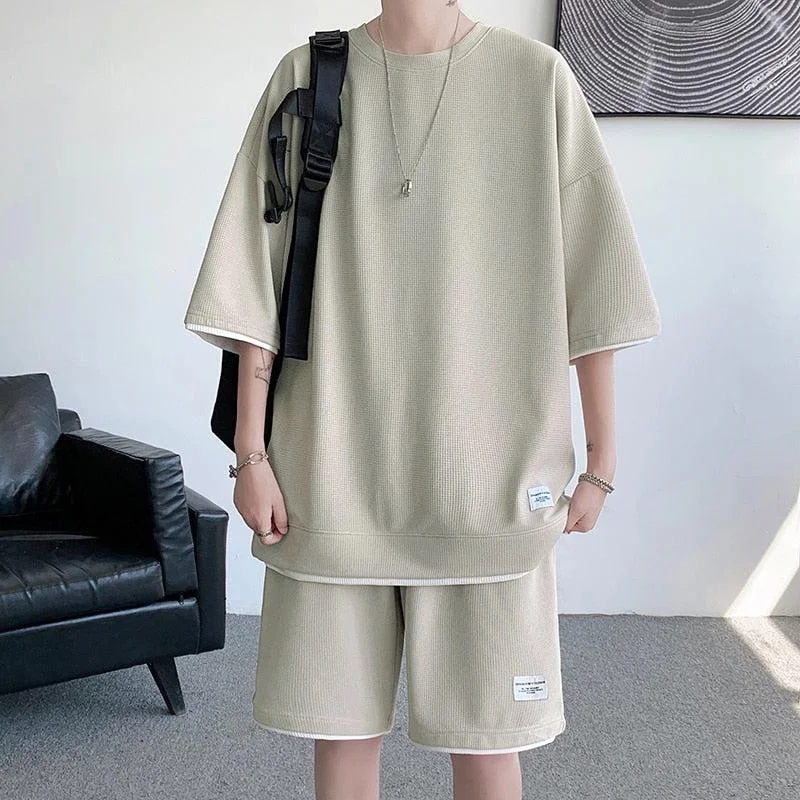 Men's button - fly denim work shorts for durability on the jobSoft Boy Sweatshirt & Sweatshorts Two Piece Set