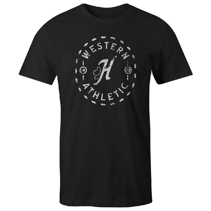 Men's polo t - shirts with a contrast collar for a preppy look"Spur" Black T-Shirt