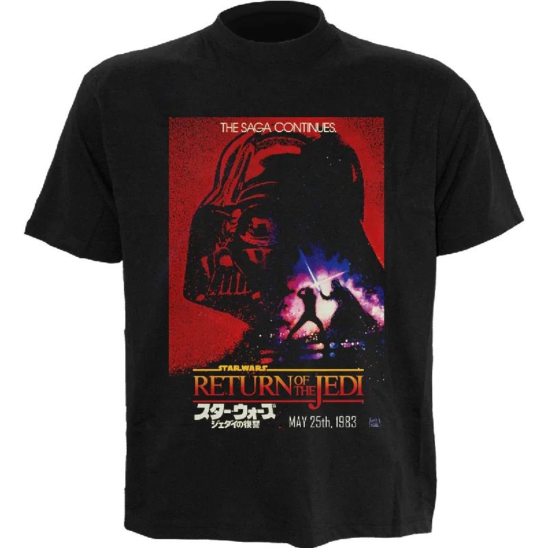 Men's slim - fit graphic t - shirts with vintage rock band printsSTAR WARS - VADER POSTER - Front Print T-Shirt Black Men's slim - fit graphic t - shirts with vintage rock band printsSTAR WARS - VADER POSTER - Front Print T-Shirt Black