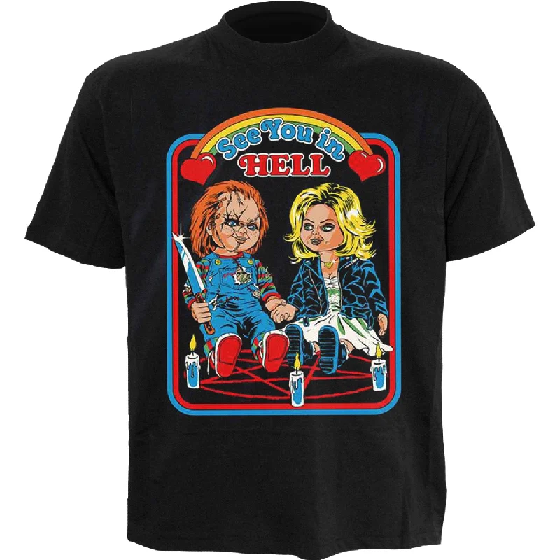 Men's antimicrobial t - shirts for odor - free freshness during travelSTEVEN RHODES - CHUCKY SEE YOU IN HELL - Front Print T-Shirt Black Men's antimicrobial t - shirts for odor - free freshness during travelSTEVEN RHODES - CHUCKY SEE YOU IN HELL - Front Print T-Shirt Black
