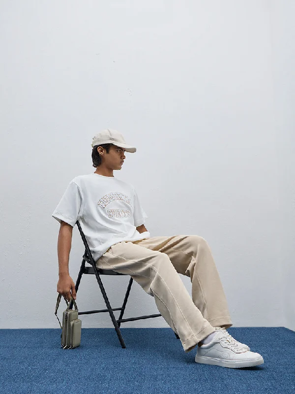 Men's wide - leg linen blend shorts for a relaxed beachside vibeStudiofit Beige Relaxed-Fit Mid-Rise Track Pants Men's wide - leg linen blend shorts for a relaxed beachside vibeStudiofit Beige Relaxed-Fit Mid-Rise Track Pants