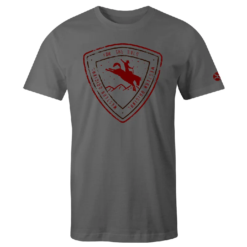 Men's lightweight performance t - shirts for running marathons"Summit" Grey Heather w/ Black & Red Logo T-shirt Men's lightweight performance t - shirts for running marathons"Summit" Grey Heather w/ Black & Red Logo T-shirt