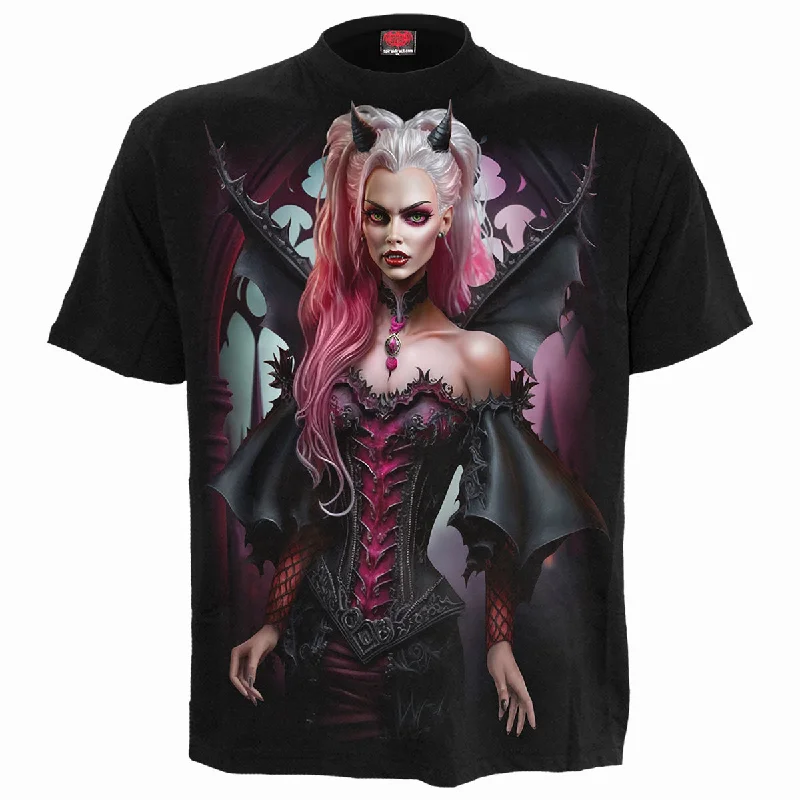 Men's button - front t - shirts with a unique artistic printTHE ANTIBARB - Front Print T-Shirt Black Men's button - front t - shirts with a unique artistic printTHE ANTIBARB - Front Print T-Shirt Black