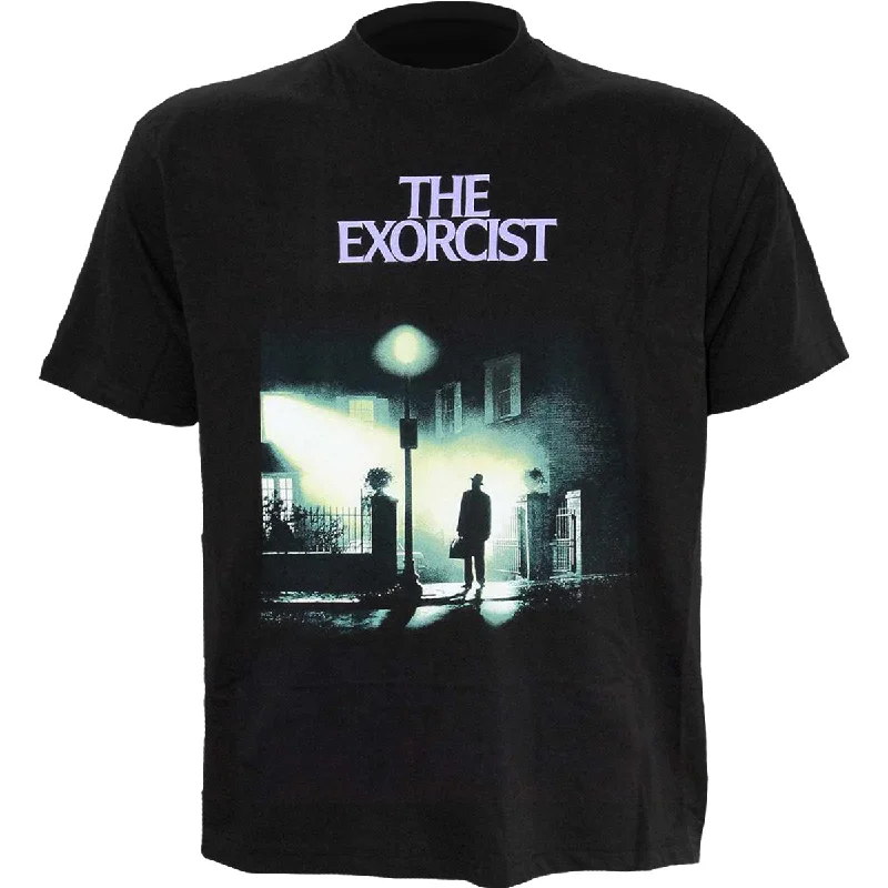 Men's ribbed t - shirts with a textured finish for added styleTHE EXORCIST - POSTER - Front Print T-Shirt Black Men's ribbed t - shirts with a textured finish for added styleTHE EXORCIST - POSTER - Front Print T-Shirt Black