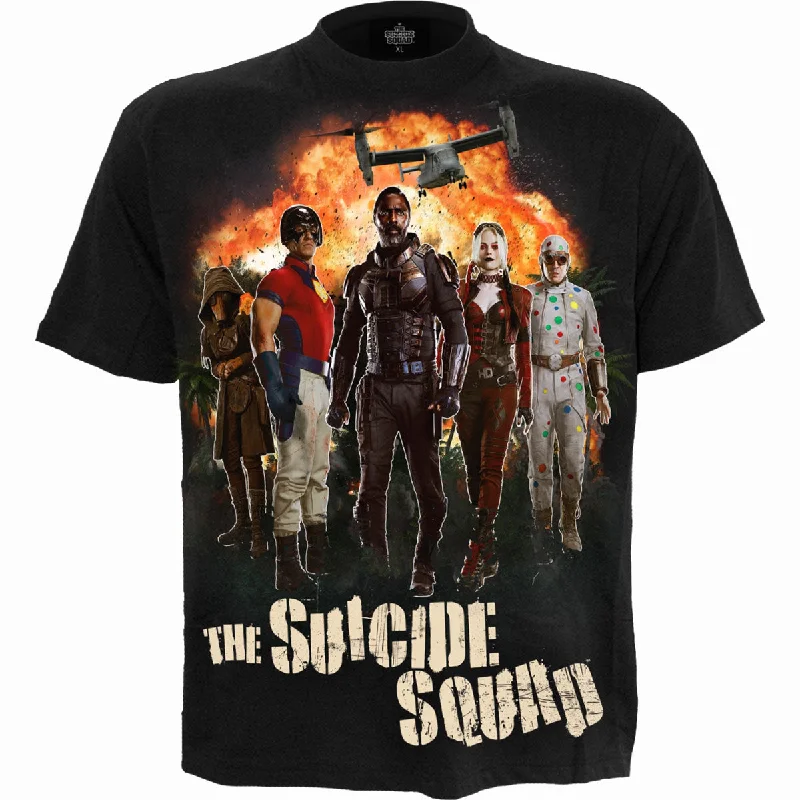 Men's polo t - shirts with a contrast collar for a preppy lookTHE SUICIDE SQUAD - MONTAGE - T-Shirt Black