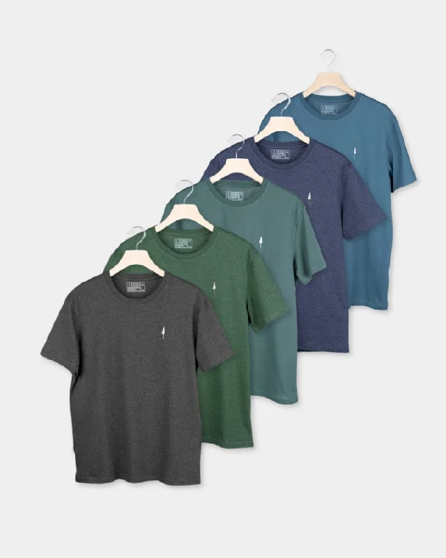 Men's button - front t - shirts with a unique artistic printTreeShirt 5-Pack