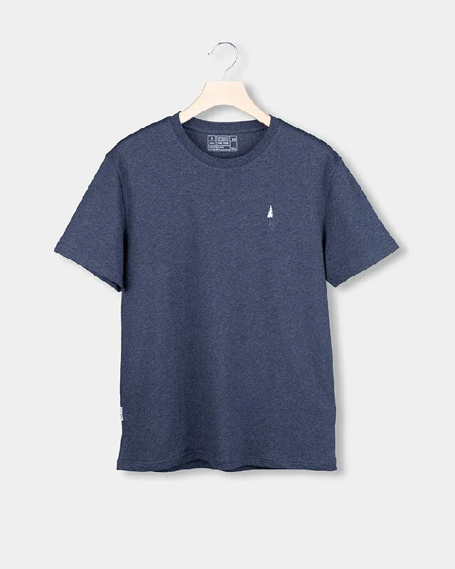 Men's ribbed t - shirts with a textured finish for added styleTreeShirt Navy Mel