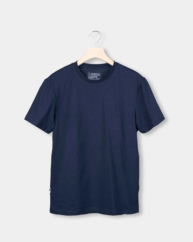 Men's mock - neck t - shirts with a modern and sleek styleTreeShirt Plain Dark Navy