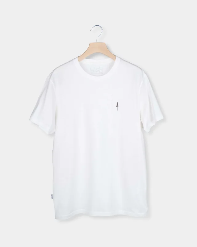 Men's thermal t - shirts with a high - neck design for cold weatherTreeShirt White