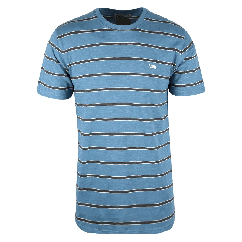 Men's eco - friendly recycled t - shirts for sustainable fashion choicesVans Men's Captain Blue Black Striped Endless S/S T-Shirt (S03) Men's eco - friendly recycled t - shirts for sustainable fashion choicesVans Men's Captain Blue Black Striped Endless S/S T-Shirt (S03)