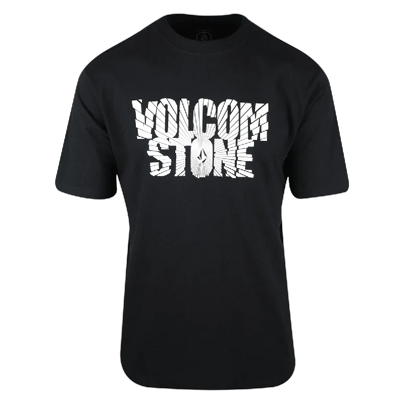 Men's ribbed t - shirts with a textured finish for added styleVolcom Men's Black Stone Rays S/S T-Shirt (S48) Men's ribbed t - shirts with a textured finish for added styleVolcom Men's Black Stone Rays S/S T-Shirt (S48)