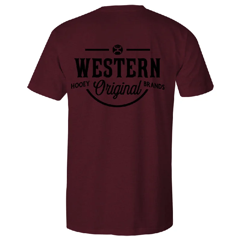 Men's organic cotton crew - neck t - shirts for everyday comfort"Western OG" Cranberry Heather T-shirt Men's organic cotton crew - neck t - shirts for everyday comfort"Western OG" Cranberry Heather T-shirt