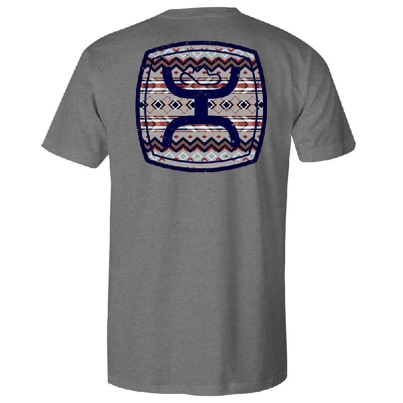 Men's antimicrobial t - shirts for odor - free freshness during travel"Zenith" Grey w/ Multi Color Aztec T-shirt Men's antimicrobial t - shirts for odor - free freshness during travel"Zenith" Grey w/ Multi Color Aztec T-shirt