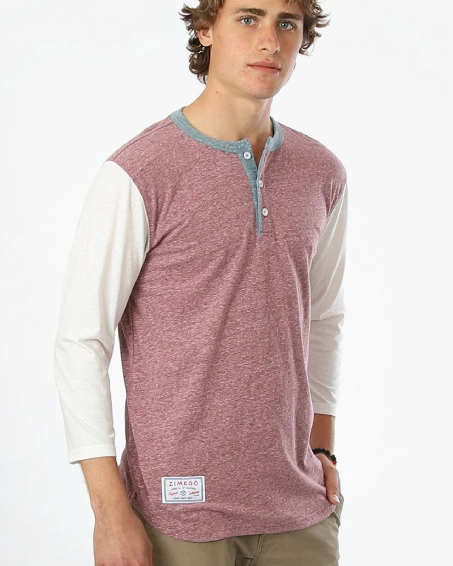 Men's v - neck muscle t - shirts for a body - building aestheticZIMEGO Men's 3/4 Sleeve Baseball Henley – Casual Athletic Button Crewneck Shirts Men's v - neck muscle t - shirts for a body - building aestheticZIMEGO Men's 3/4 Sleeve Baseball Henley – Casual Athletic Button Crewneck Shirts